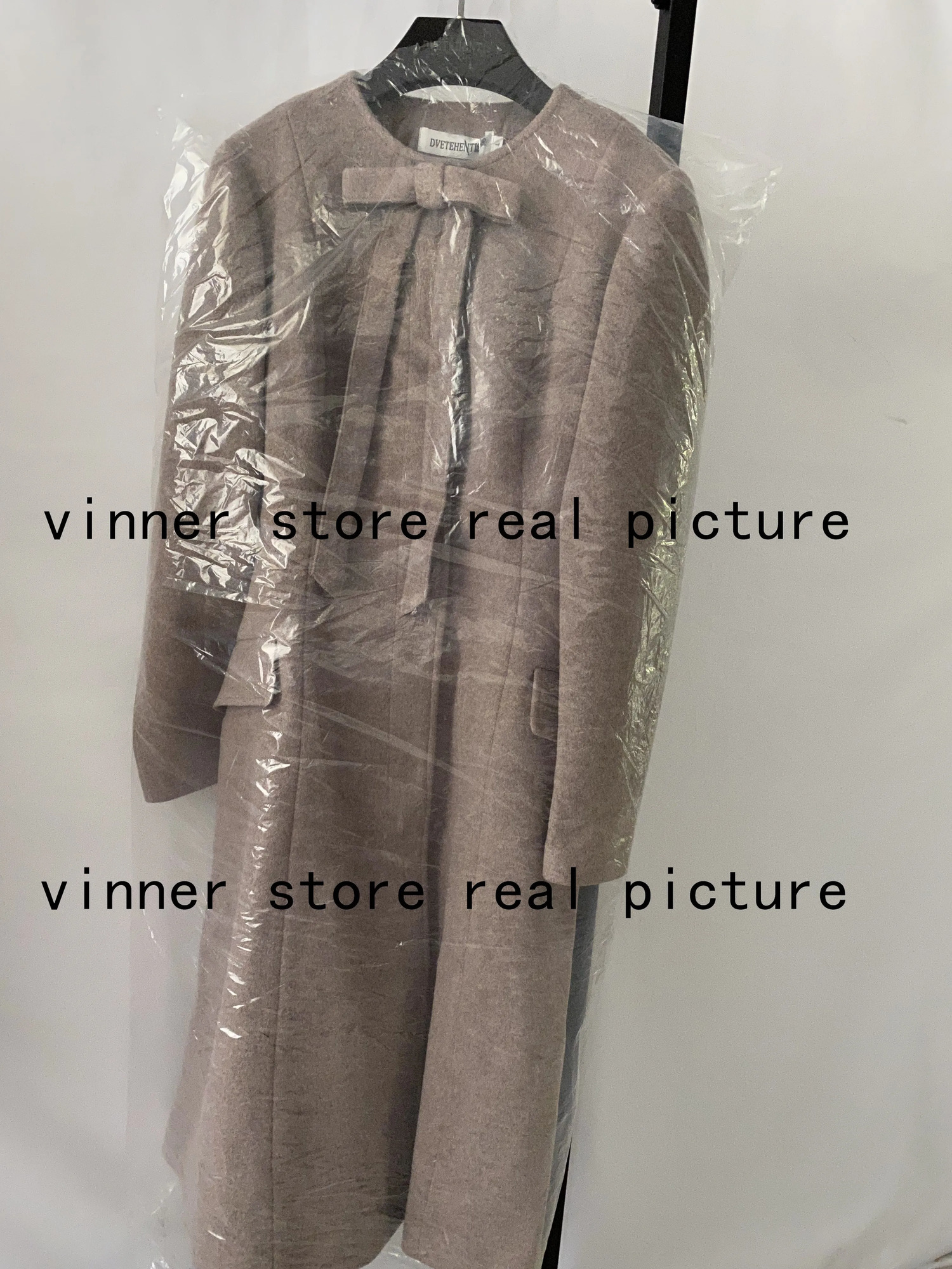 Women's Wool Blends Camel Long Bow Tie Woolen Coat Slim Fashion Coat casaco cropped feminino veste longue 231114