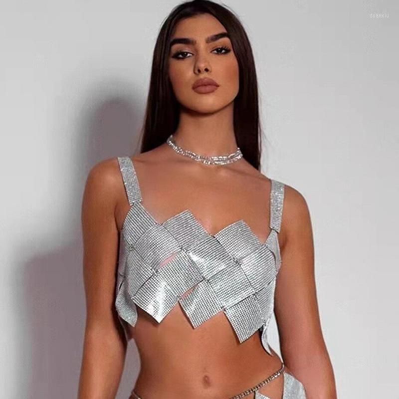 Women's Tanks Metal Grid Patchwork Tank Tops Shirt Women Silver Gold Bling Rhinestone Sexy Camis Ladies Night Club Cosplay Breast Body, Black
Women's Tanks Metal Grid Patchwork Tank Tops Shirt Women Silver Gold Bling Rhinestone Sexy Camis Ladies Night Club Cosplay Breast Body, Black