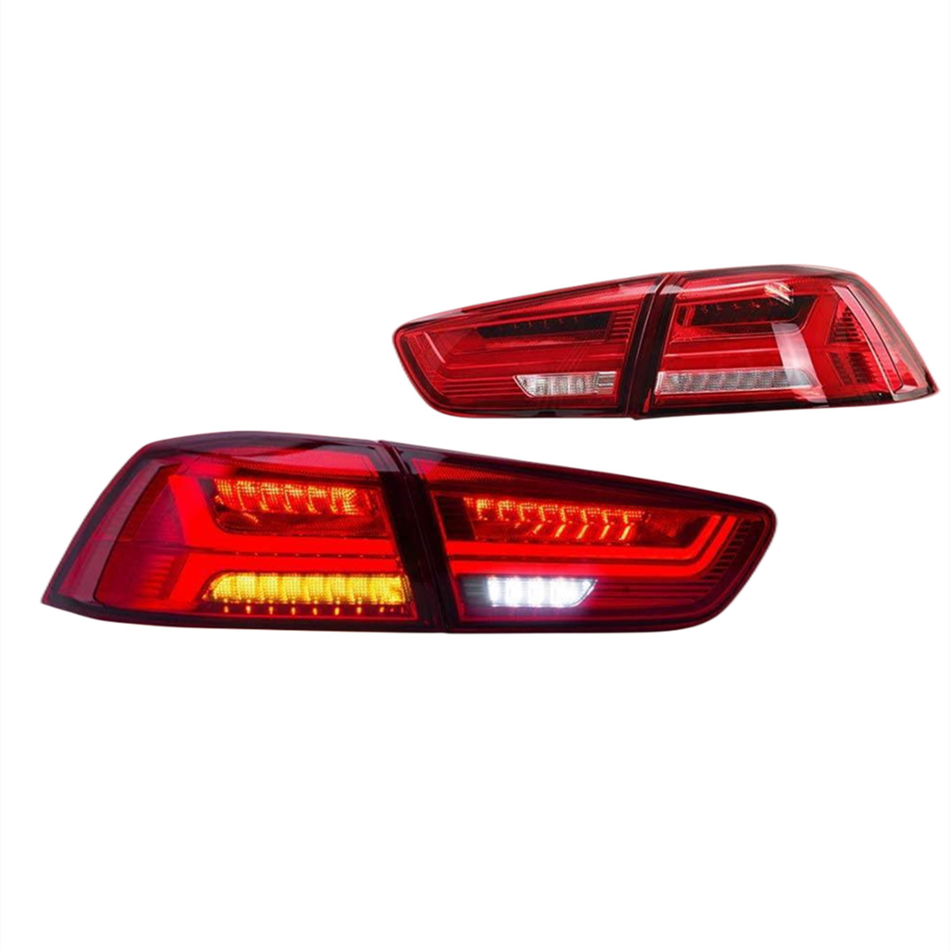 Auto Tuning Taillights For Mitsubishi Lancer EX 20 08-20 18 Tail Lamp LED Assembly Streaming Turn Signal Lights Fish Bone Style