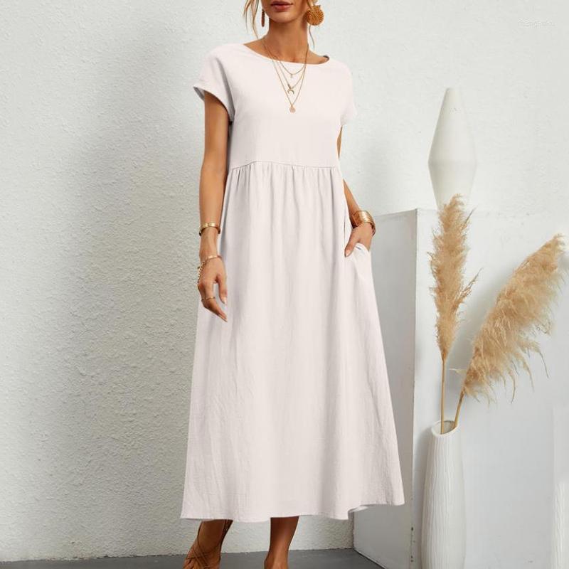 Women' Blouses Casual Short Sleeve Cotton Dress With Pocket O Neck Women Loose Long Linen Maxi Dresses Vestido Korean Fashion Solid 24647, Orange
Women' Blouses Casual Short Sleeve Cotton Dress With Pocket O Neck Women Loose Long Linen Maxi Dresses Vestido Korean Fashion Solid 24647, Orange