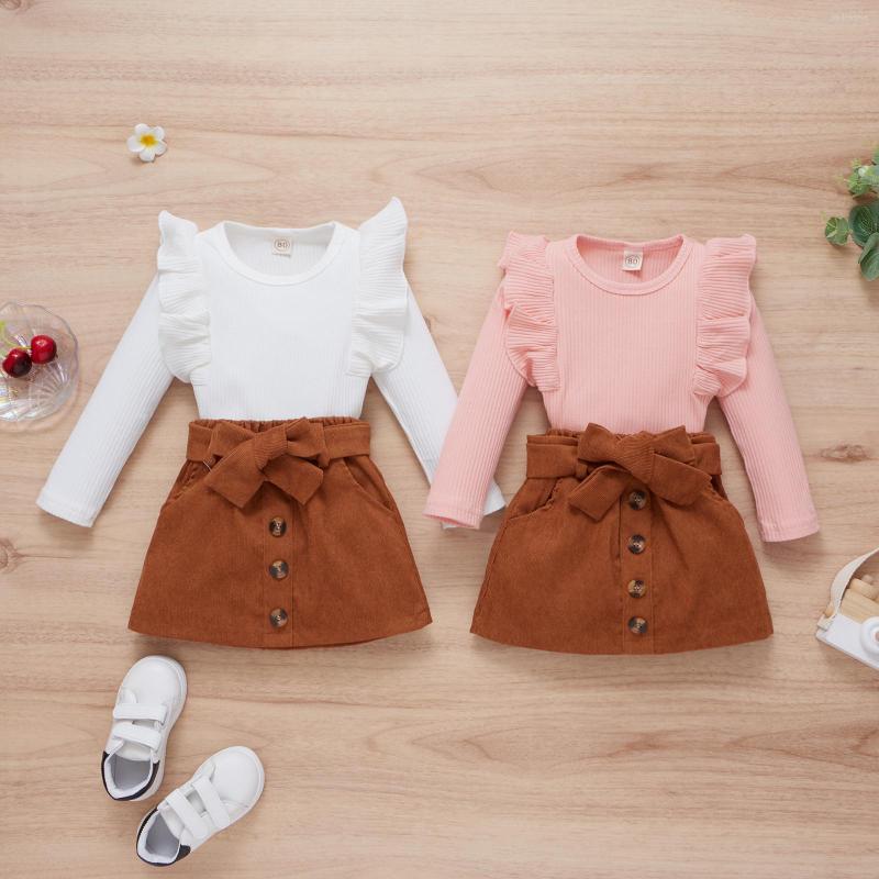 Clothing Sets Toddler Girl Fall Skirt Set Solid Color T-Shirt Tops Corduroy Denim Mini Outfits Vintage Fashion Girls Clothes, Pink
Clothing Sets Toddler Girl Fall Skirt Set Solid Color T-Shirt Tops Corduroy Denim Mini Outfits Vintage Fashion Girls Clothes, Pink