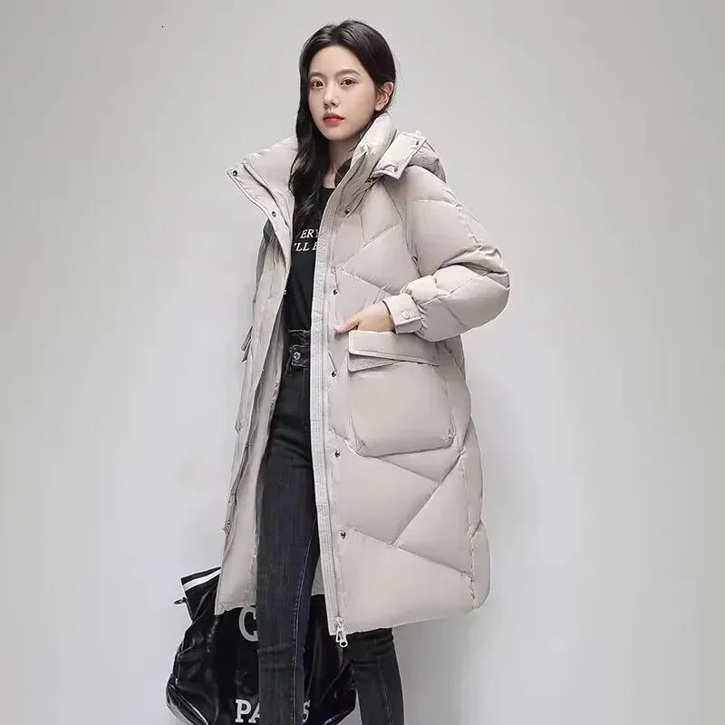 Womens Down Parkas Winter Women Parka Hooded Jackets Thicken Warm Cottonpadded Puffer Coats Casual Long Clothes Loose Outerwear 231114