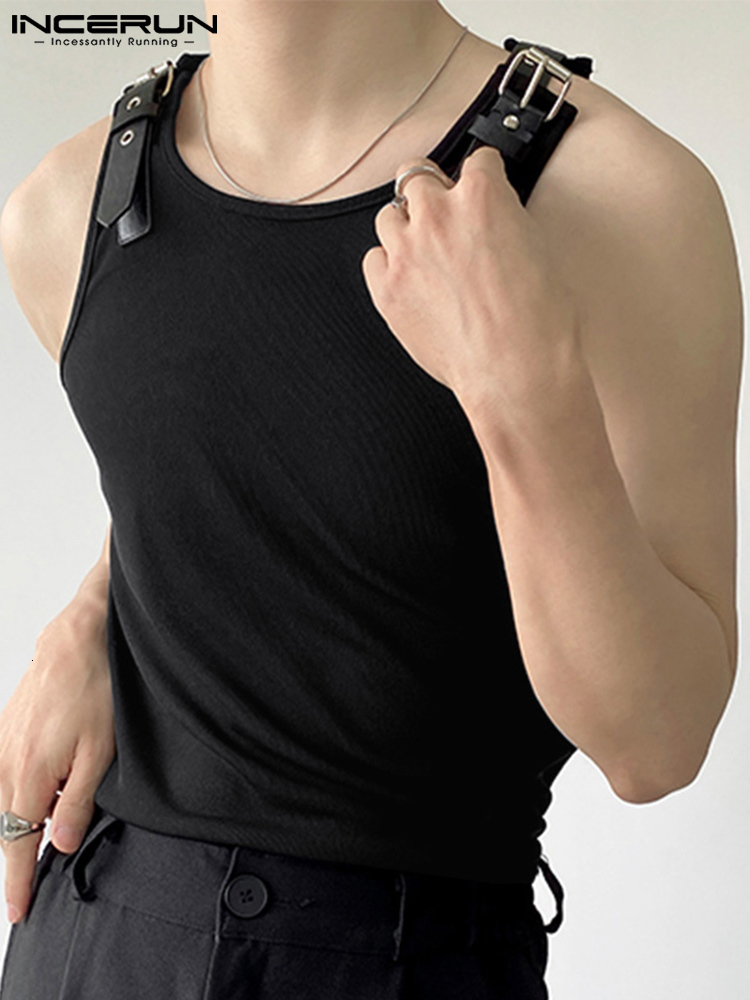Men's Tank Tops INCERUN 223 Korean Style Leather Shoulder Waistcoat Fashion Casual Male Solid Allmatch Knitted Vests S5XL 23414, White
Men's Tank Tops INCERUN 223 Korean Style Leather Shoulder Waistcoat Fashion Casual Male Solid Allmatch Knitted Vests S5XL 23414, White
