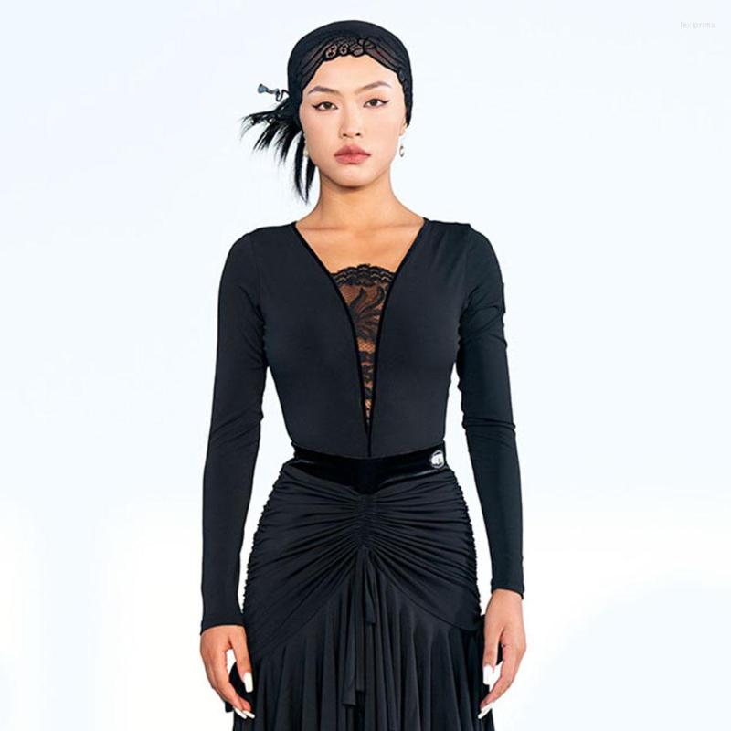 Stage Wear Long Sleeve V Neck Design Female Latin Dance Bodysuit Women Performance Dress Samba Rumba Dancewear NY01 DZN009, Black
Stage Wear Long Sleeve V Neck Design Female Latin Dance Bodysuit Women Performance Dress Samba Rumba Dancewear NY01 DZN009, Black