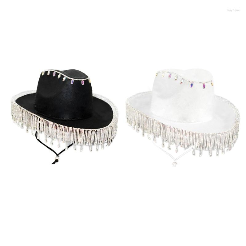 Berets Shinning Dangle Cowgirls Hat Wedding Cowboy Seaside Cowgirl Western Elegant Dress Accessory, White
Berets Shinning Dangle Cowgirls Hat Wedding Cowboy Seaside Cowgirl Western Elegant Dress Accessory, White