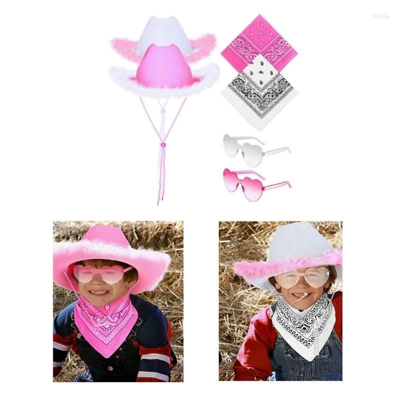 Berets Pink/White Cowgirl Hat For Bridal Party Wide Brimmed Cowboy Fashion Music Festival Suit Eyewear Cosplay Costume Set
Berets Pink/White Cowgirl Hat For Bridal Party Wide Brimmed Cowboy Fashion Music Festival Suit Eyewear Cosplay Costume Set