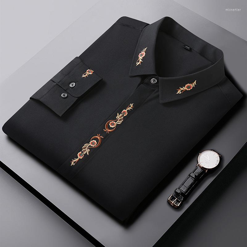Men's Casual Shirts Men's Embroidered Black White Large Size Shirt Spring Autumn Retro Vintage Business Simple Solid Blouse
Men's Casual Shirts Men's Embroidered Black White Large Size Shirt Spring Autumn Retro Vintage Business Simple Solid Blouse