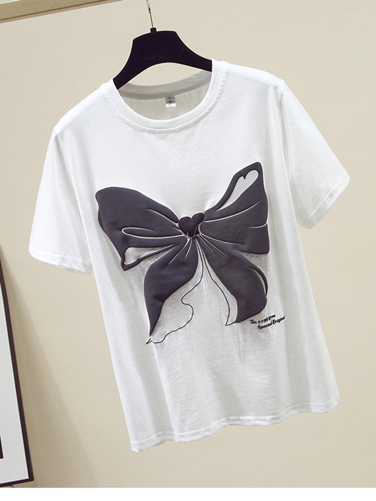 Women' T Shirts Women Summer Sweet-cool Bow Short-sleeved T-shirt For Lovers Over-size Half-sleeved Temperament Shirt Top D3043, White
Women' T Shirts Women Summer Sweet-cool Bow Short-sleeved T-shirt For Lovers Over-size Half-sleeved Temperament Shirt Top D3043, White