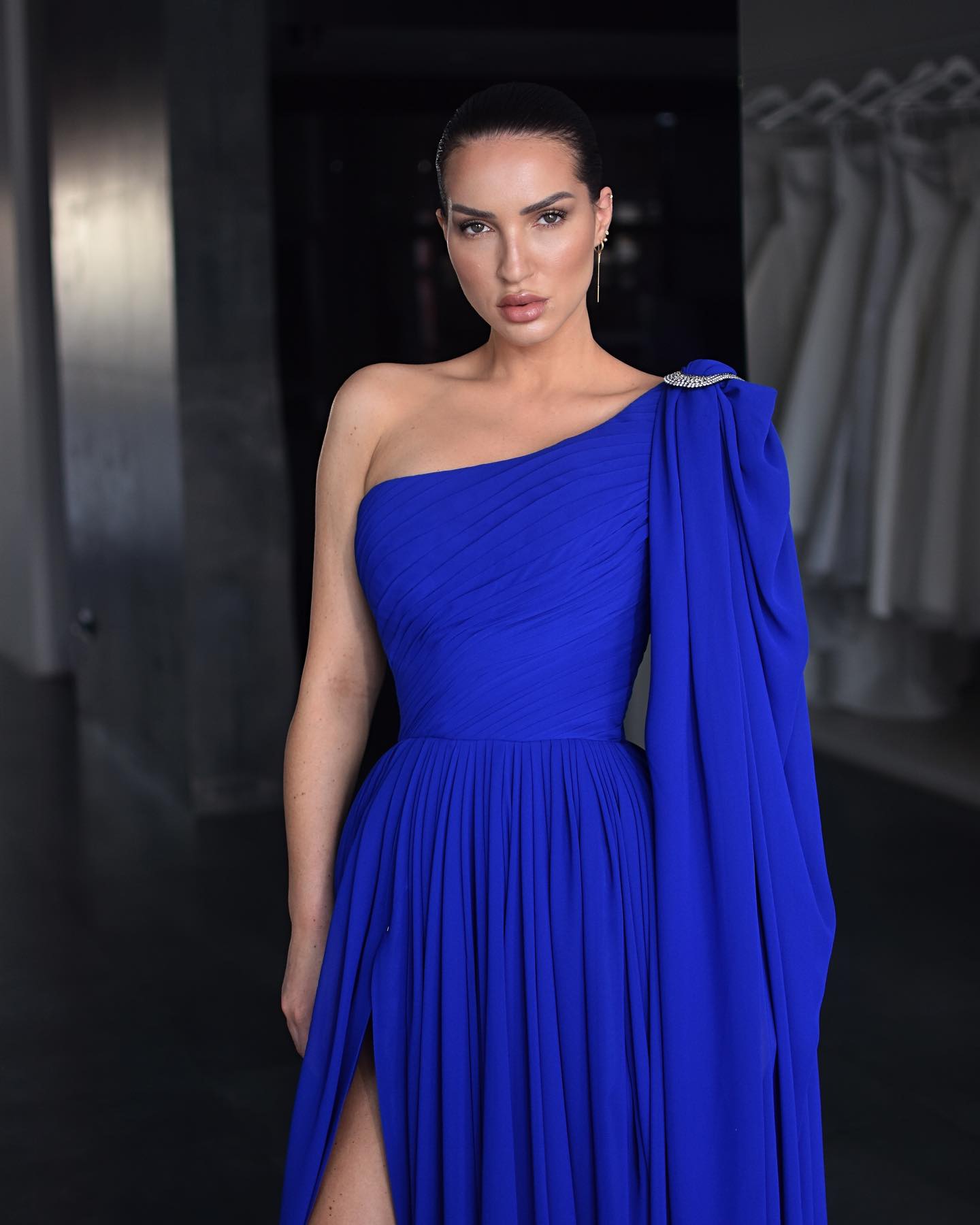 Royal Blue A E Prom Dresses One Shoulderchiffon Evening Split Ruffle Formal Long Special Ocn Party Dress 6660305