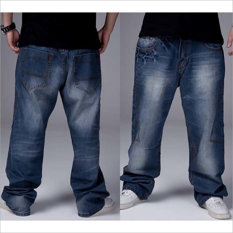 Men's Jeans Men Jeans Wide Leg Denim Pants Loose Hip Hop Skateboard Jeans Straight Trousers Harem Baggy Pants Male Clothes Plus Size 30-46 230414