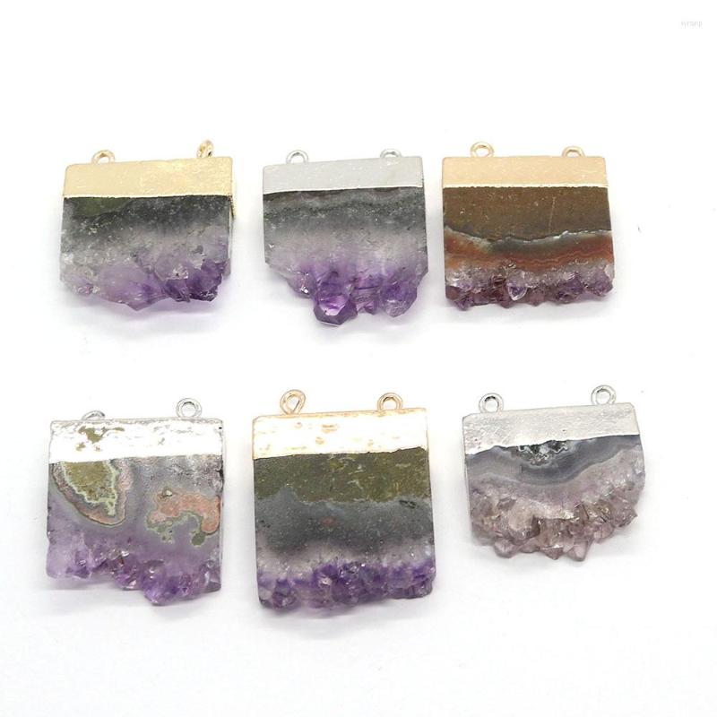 Pendant Necklaces 1pc 25x28-30x35mm Fashion Amethyst Irregular Shaped Stone Pendants Double Hole Natural Semi-precious DIY Making Necklace
Pendant Necklaces 1pc 25x28-30x35mm Fashion Amethyst Irregular Shaped Stone Pendants Double Hole Natural Semi-precious DIY Making Necklace