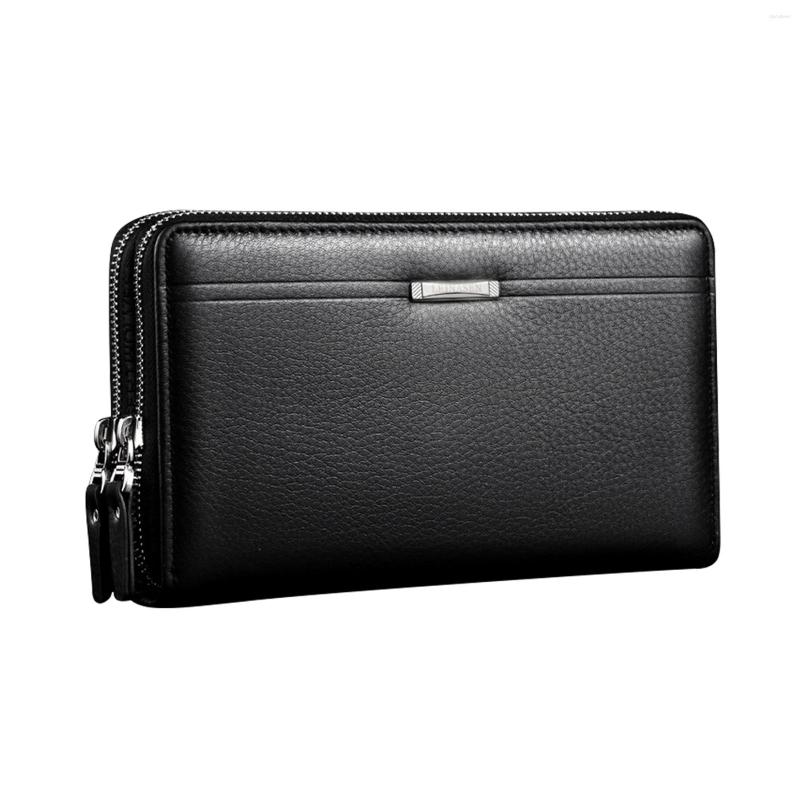 Wallets Double Zipper Portable Large Capacity Men Wallet Business Gift Handbag Travel Black Card Holder Fashion PU Leather Phone Storage, Picture shown
Wallets Double Zipper Portable Large Capacity Men Wallet Business Gift Handbag Travel Black Card Holder Fashion PU Leather Phone Storage, Picture shown