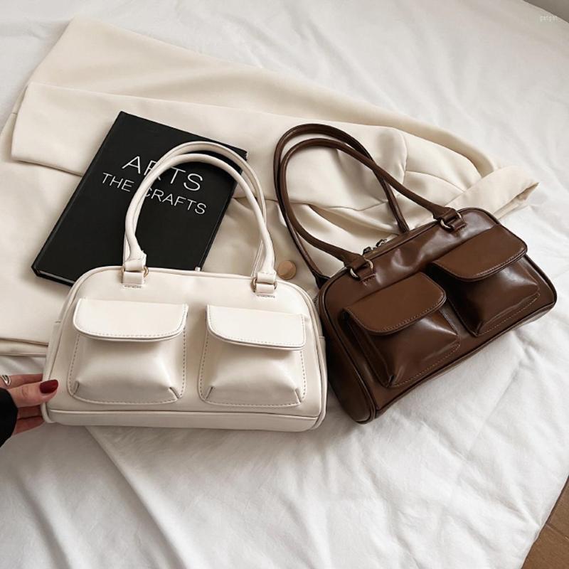 Evening Bags Retro Tote Handbags Double Pocket PU Leather Underarm Bag Fashion Solid Designer Armpit Casual Zipper Portable Ladies Purses, Black
Evening Bags Retro Tote Handbags Double Pocket PU Leather Underarm Bag Fashion Solid Designer Armpit Casual Zipper Portable Ladies Purses, Black