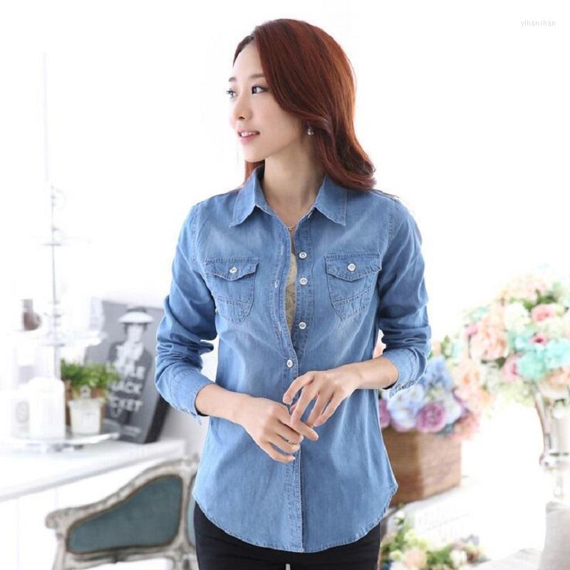 Women' Blouses Women Clothing Cotton Denim Washed Shirts Long Sleeve Two Pockets Easy Match Slim Fit Thin Tops Students, Blue shirts
Women' Blouses Women Clothing Cotton Denim Washed Shirts Long Sleeve Two Pockets Easy Match Slim Fit Thin Tops Students, Blue shirts