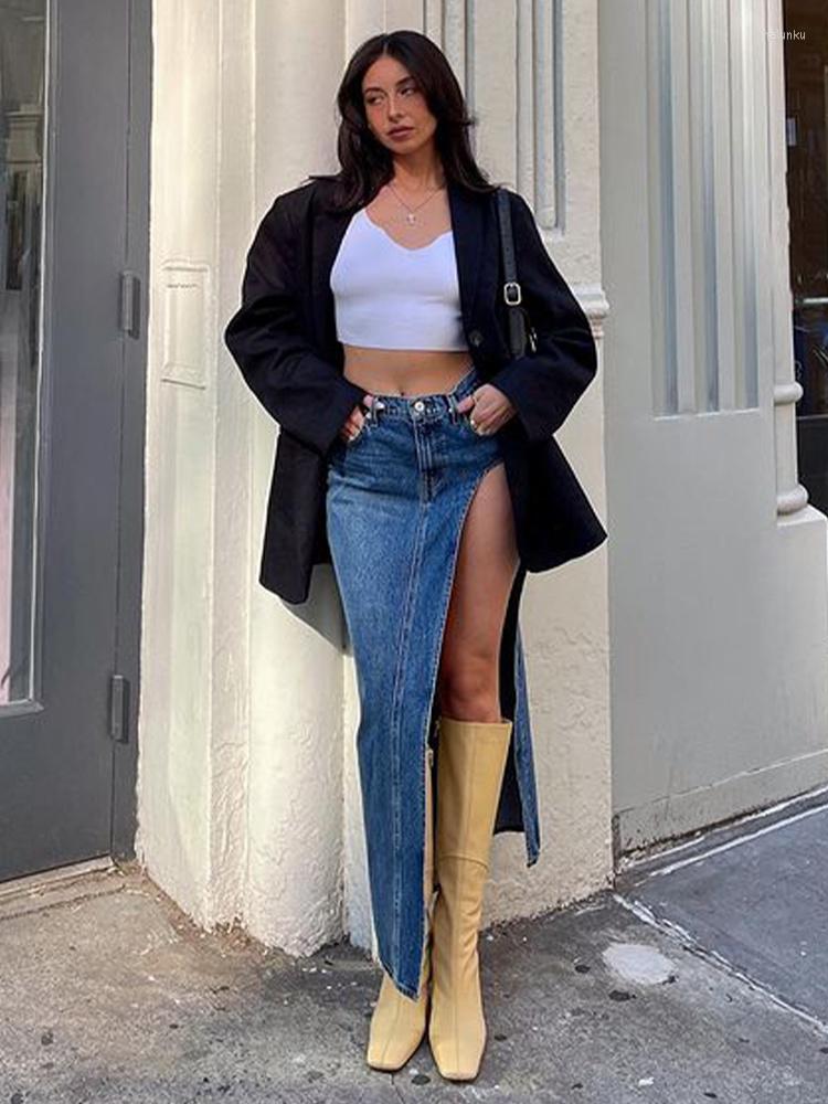 Skirts 2023 Low Waist Sexy High Split Denim Women Midi Slim Micro Long Skirt Y2k Retro Blue Summer Presale Streetwear, Beige
Skirts 2023 Low Waist Sexy High Split Denim Women Midi Slim Micro Long Skirt Y2k Retro Blue Summer Presale Streetwear, Beige