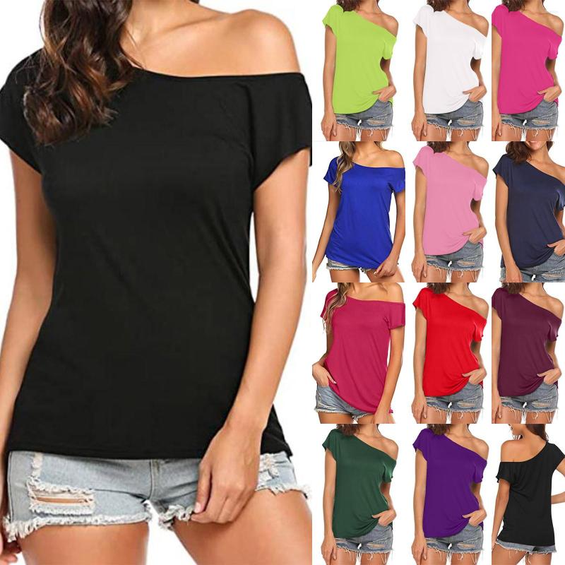 Women' T Shirts 2023 Summer Fashion Women' Shirt Solid Casual One Shoulder Off Tee Tops Short Sleeve Basic Loose Women Clothes, Green
Women' T Shirts 2023 Summer Fashion Women' Shirt Solid Casual One Shoulder Off Tee Tops Short Sleeve Basic Loose Women Clothes, Green
