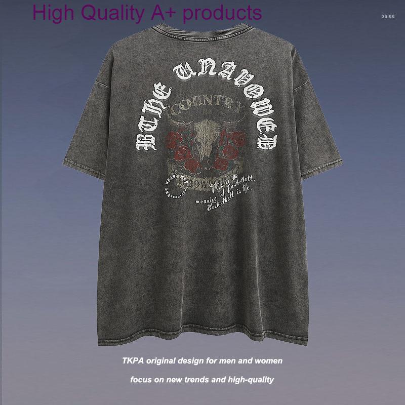 Men's T Shirts Hip-hop Old Wash Letter Short Sleeve T-shirt Men's High Street Fashion Brand Loose Bf Style Couple Casual Tee
Men's T Shirts Hip-hop Old Wash Letter Short Sleeve T-shirt Men's High Street Fashion Brand Loose Bf Style Couple Casual Tee
