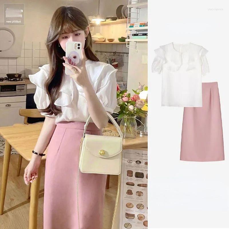 Work Dresses 2023 Summer Suit Female Korean Version Of The Thin Ruffle Shirt Peplum Girls Pink Half Skirt Two-piece Y2K, Two pieces
Work Dresses 2023 Summer Suit Female Korean Version Of The Thin Ruffle Shirt Peplum Girls Pink Half Skirt Two-piece Y2K, Two pieces