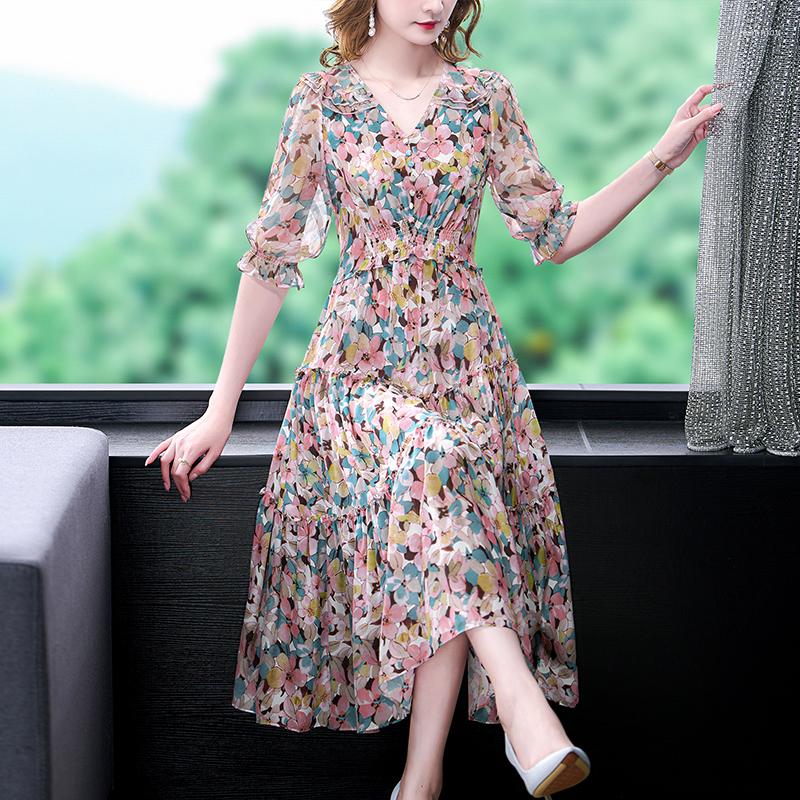 Casual Dresses 2023 Early Spring V-neck Slim Waist Collection And Slimming A-line Skirt, Mixed color
Casual Dresses 2023 Early Spring V-neck Slim Waist Collection And Slimming A-line Skirt, Mixed color