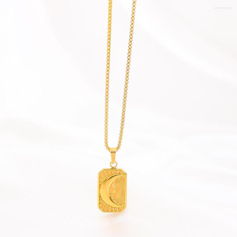 Pendant Necklaces Stainless Steel Sun Moon Letter Necklace Minimalist Gold Color Box Chain For Women Men Jewelry YS321
Pendant Necklaces Stainless Steel Sun Moon Letter Necklace Minimalist Gold Color Box Chain For Women Men Jewelry YS321