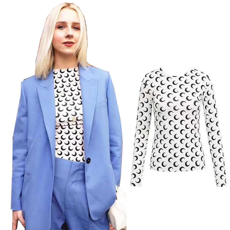Summer Designer Moon Print T Shirt Women 2021 Lady Round Neck Long Sleeves Ice Silk Top Women'S Underwear Clothing Y2K Tshirts X0628, Sssss
Summer Designer Moon Print T Shirt Women 2021 Lady Round Neck Long Sleeves Ice Silk Top Women'S Underwear Clothing Y2K Tshirts X0628, Sssss