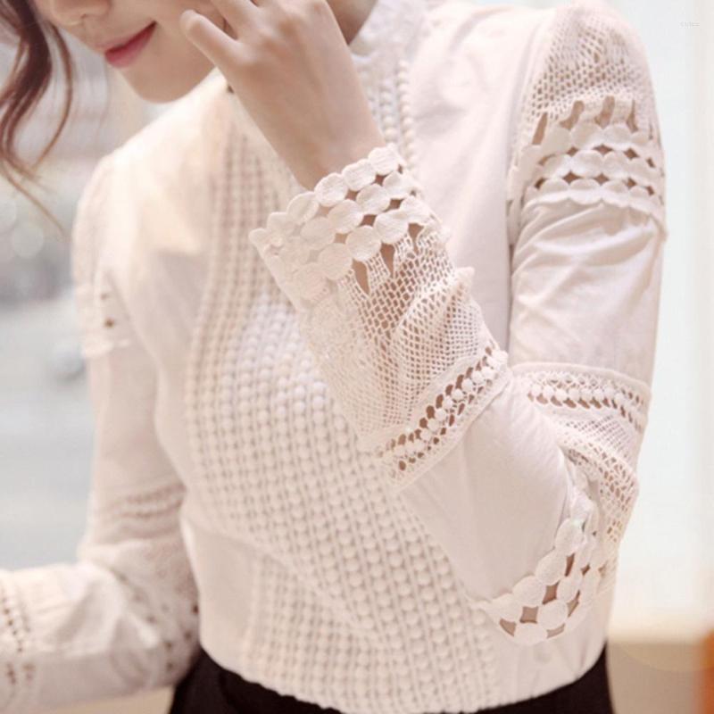 Women's Blouses Women Slim Bottoming Long-sleeved White Shirt Lace Hook Flower Hollow Casual Shirts Blouse
Women's Blouses Women Slim Bottoming Long-sleeved White Shirt Lace Hook Flower Hollow Casual Shirts Blouse