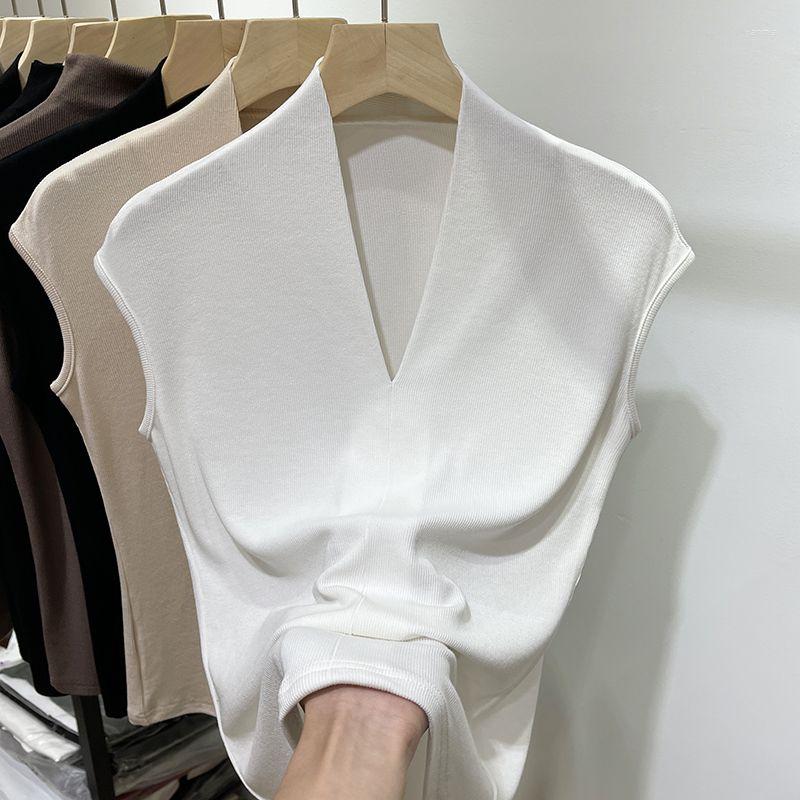 Women' Tanks Women Clothing Sleeveless V Neck Women' T-shirt Solid Color Woman Top Spring Summer Tops For Tank Base Vest Q413, Black
Women' Tanks Women Clothing Sleeveless V Neck Women' T-shirt Solid Color Woman Top Spring Summer Tops For Tank Base Vest Q413, Black
