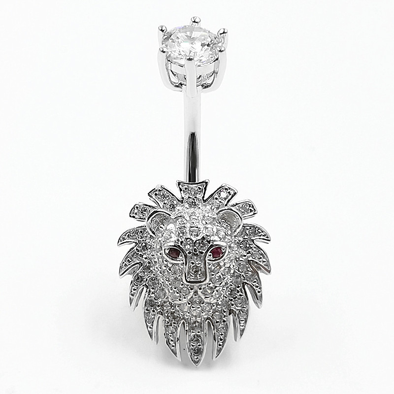 WQFS Human body piercing jewelry S925 sterling silver navel ring European and American diamond lion's belly nail
WQFS Human body piercing jewelry S925 sterling silver navel ring European and American diamond lion's belly nail