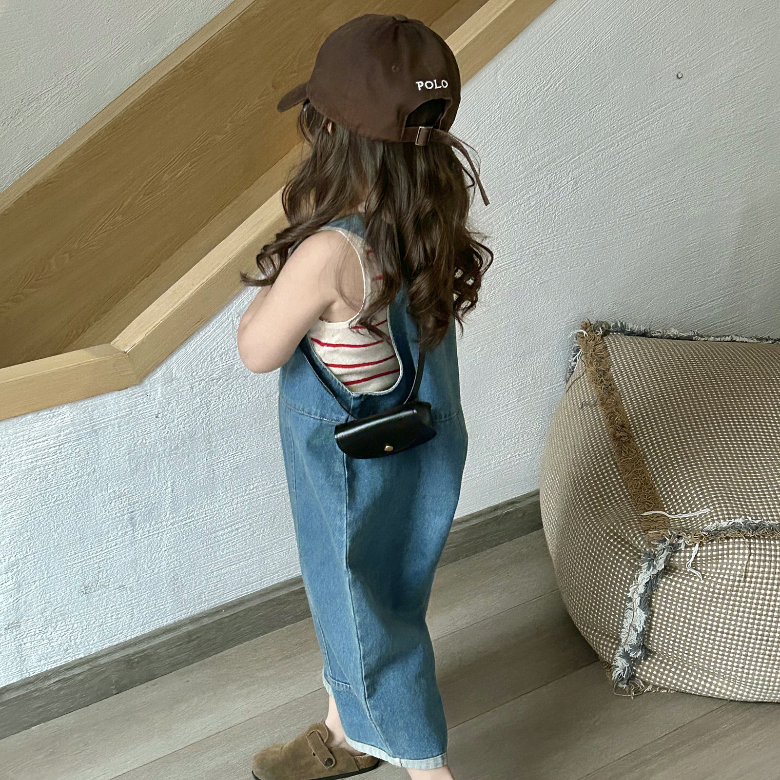 Overalls Style And Girls Trousers Simple Clothing Casual Baby Denim Pants Korean Children Cause Style Suspenders Boys Spring 230414