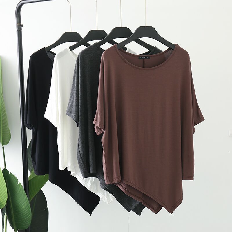 Women's T-Shirt Women's Modal Irregular Hem Short Sleeve T-shirts Summer Solid Color Casual Loose Large T-shirt Ladies Batwing Sleeve Tops 230414, Brown
Women's T-Shirt Women's Modal Irregular Hem Short Sleeve T-shirts Summer Solid Color Casual Loose Large T-shirt Ladies Batwing Sleeve Tops 230414, Brown