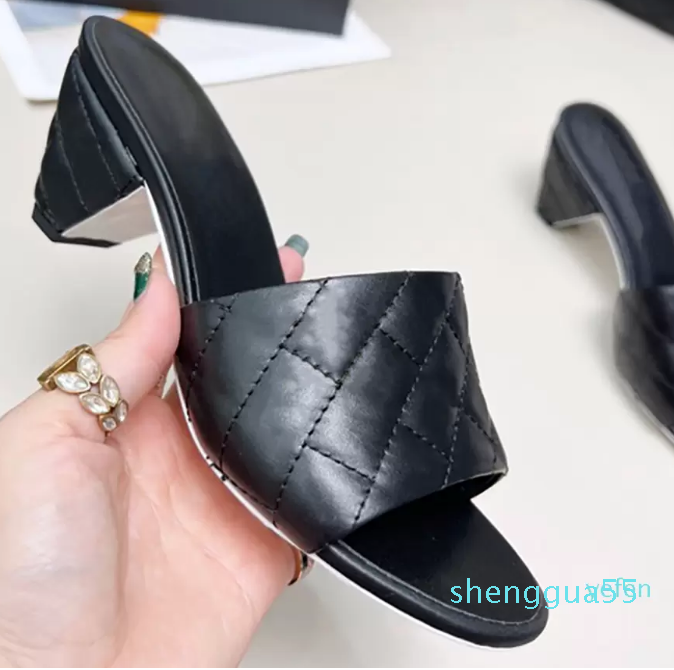 Woman Slippers Sandals high quality Stylish Metal Decor Classic Plaid Fashion Classics shoes 2022, #0