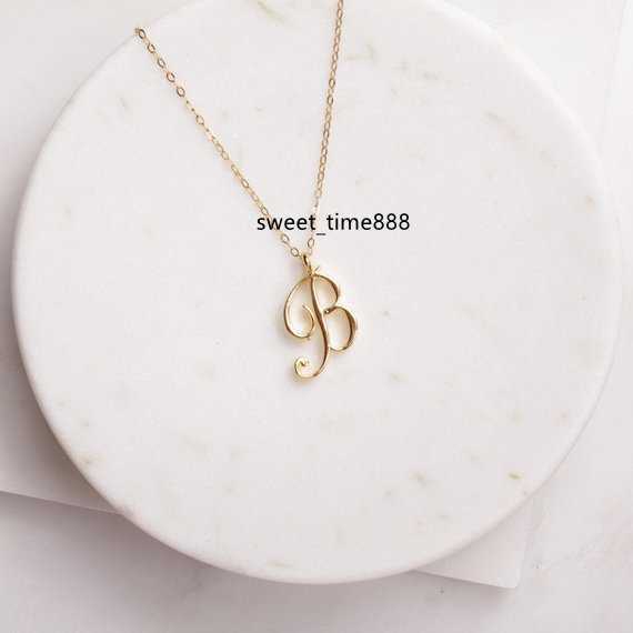 Silver Small Swirl Initial Alphabet Capital Letter Necklace All 26 English A-T Cursive Luxury Monogram Name Word Text Character Pendant Chain Necklaces for Women
Silver Small Swirl Initial Alphabet Capital Letter Necklace All 26 English A-T Cursive Luxury Monogram Name Word Text Character Pendant Chain Necklaces for Women