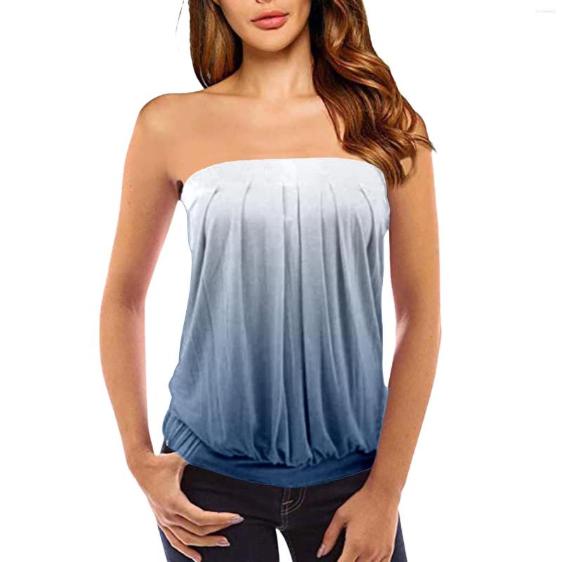 Women' Tanks Women Strapless Top Summer Sexy Sleeveless Camis Tube Gradient Blue Tank Tops
Women' Tanks Women Strapless Top Summer Sexy Sleeveless Camis Tube Gradient Blue Tank Tops
