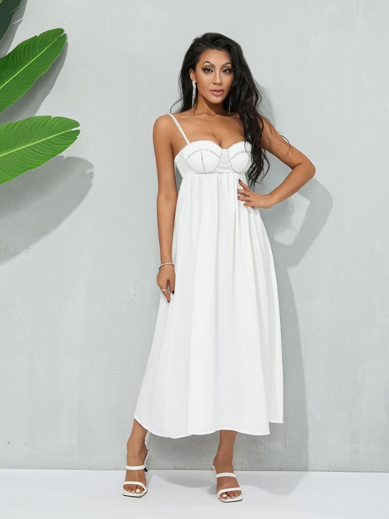 Casual Dresses Women' Summer Long Dress Glitter Rhinestone Spaghetti Strap Low Cut Sleeveless Solid Color Square Neck Loose, White
Casual Dresses Women' Summer Long Dress Glitter Rhinestone Spaghetti Strap Low Cut Sleeveless Solid Color Square Neck Loose, White