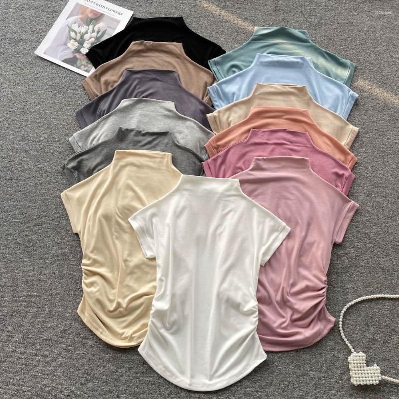 Women's T Shirts Chic Sleeveless Pleated Basic Tshirt Sexy Korean Fashion Crop Top Casual Vintage Solid Tees Women Slim Goth Summer Shirt, Light grey
Women's T Shirts Chic Sleeveless Pleated Basic Tshirt Sexy Korean Fashion Crop Top Casual Vintage Solid Tees Women Slim Goth Summer Shirt, Light grey