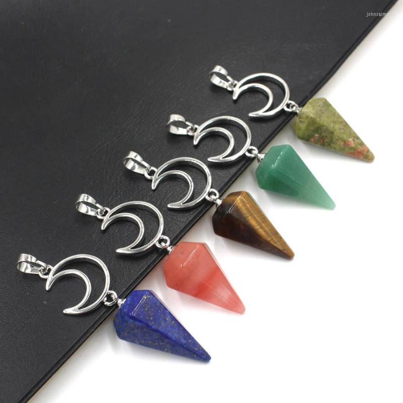 Pendant Necklaces Cone Shaped Natural Stone Pendants Crescent Moon Healing Quartz Charms Reiki Lapis Turquoises Amethysts Purple Crystal
Pendant Necklaces Cone Shaped Natural Stone Pendants Crescent Moon Healing Quartz Charms Reiki Lapis Turquoises Amethysts Purple Crystal