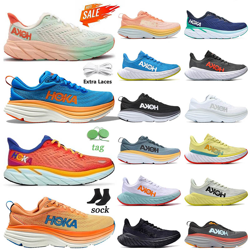 

with Socks News Casual Hoka Shoes Hokas One Bondi 8 Carbon x 2 Triple Black White Harbor Mist Lunar Rockhot Coral Clifton Summer Women Mens Outdoor Trainers Sneakers, A3 hoka clifton 8 outer space 40-45