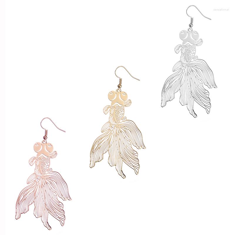 Dangle Earrings Fashion Classic Women's Metal Jewelry Computer Carved Copper Plate Hollow Out Goldfish Shape Rose Gold Shiny Charming
Dangle Earrings Fashion Classic Women's Metal Jewelry Computer Carved Copper Plate Hollow Out Goldfish Shape Rose Gold Shiny Charming
