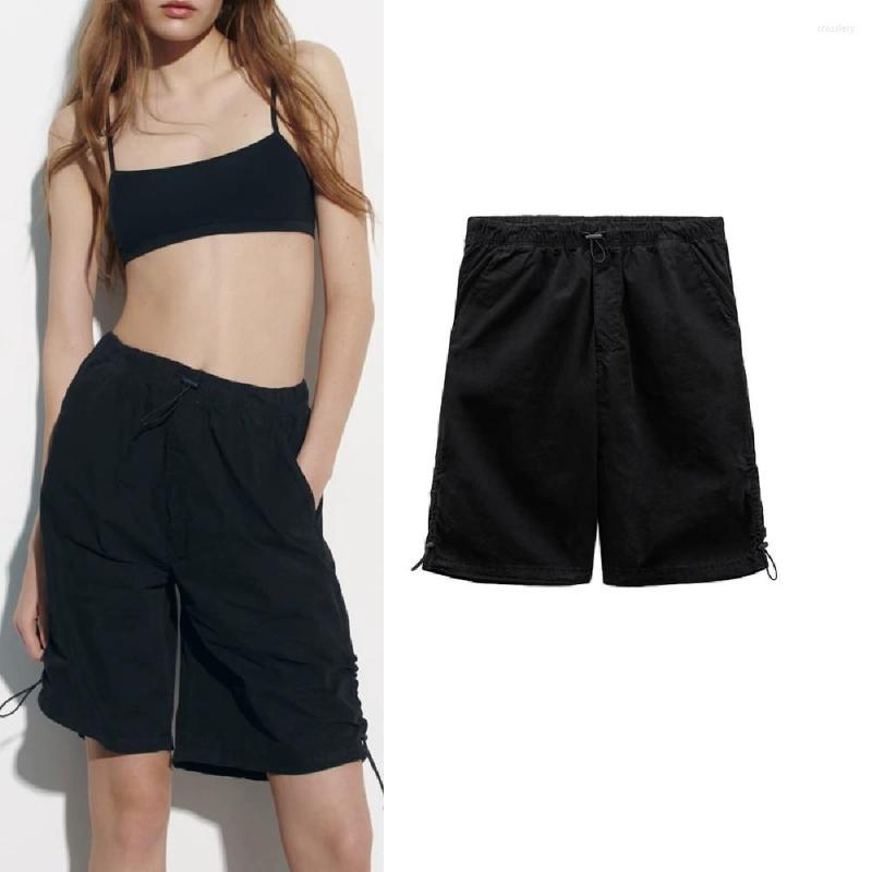 Women's Shorts COS LRIS 2023 European And American Style Black Pants Loose Wide-leg Buckle Decoration Elastic Mid-waist Casual 5520003
Women's Shorts COS LRIS 2023 European And American Style Black Pants Loose Wide-leg Buckle Decoration Elastic Mid-waist Casual 5520003