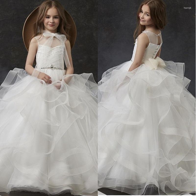 Girl Dresses Elegant White High Neck Flower For Wedding Lace Appliques Cap Sleeves Princess Formal Party First Communion Gowns, Pink 
Girl Dresses Elegant White High Neck Flower For Wedding Lace Appliques Cap Sleeves Princess Formal Party First Communion Gowns, Pink