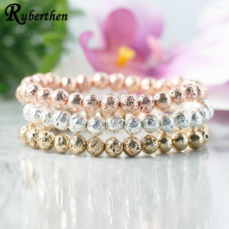 Strand Ruberthen 6 Mm Metallic Lava Bead Bracelet Rose Gold Color Rock Handmade Women's Dainty Beaded Jewelry
Strand Ruberthen 6 Mm Metallic Lava Bead Bracelet Rose Gold Color Rock Handmade Women's Dainty Beaded Jewelry