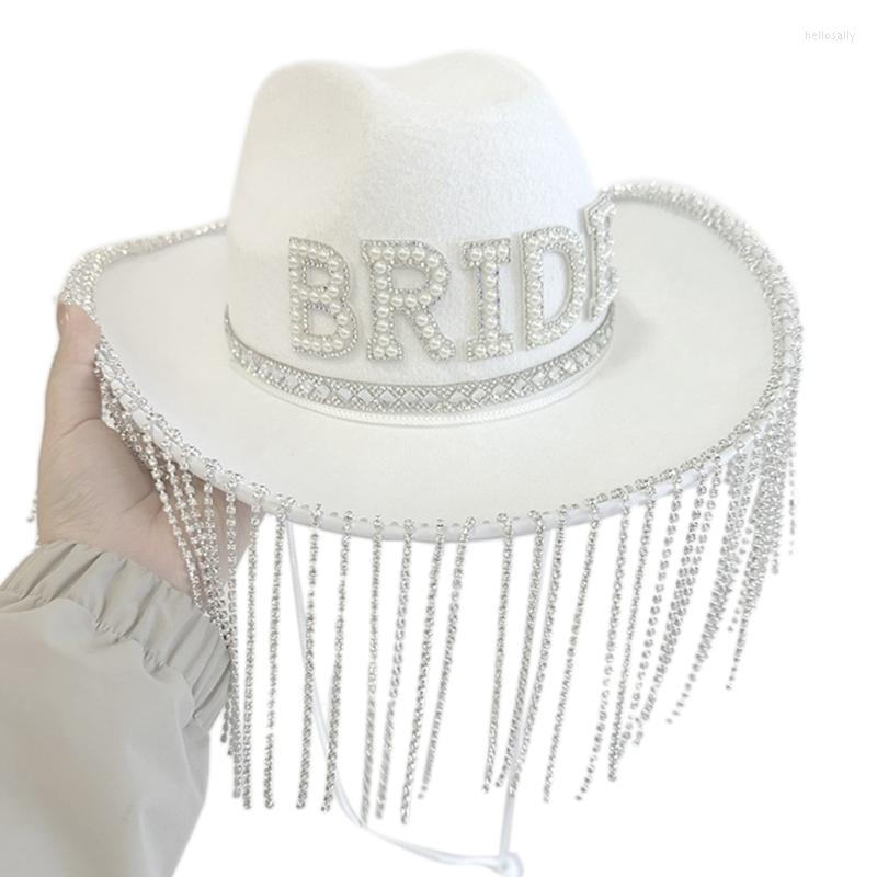 Berets Elegant Cowgirl Hat For Bridal Shower White Bachelorette Party Shimmering Tassels Wide Brim
Berets Elegant Cowgirl Hat For Bridal Shower White Bachelorette Party Shimmering Tassels Wide Brim
