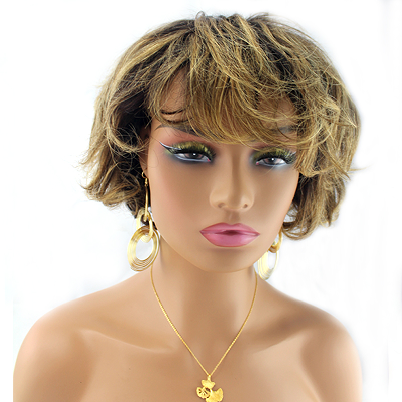 Brazilian Remy Hair Honey Blonde Ombre 1B/27 Blonde Colored Machine Wig Short wave Human Hair Wigs T1b27 pre-colored hair, Ombre color
Brazilian Remy Hair Honey Blonde Ombre 1B/27 Blonde Colored Machine Wig Short wave Human Hair Wigs T1b27 pre-colored hair, Ombre color
