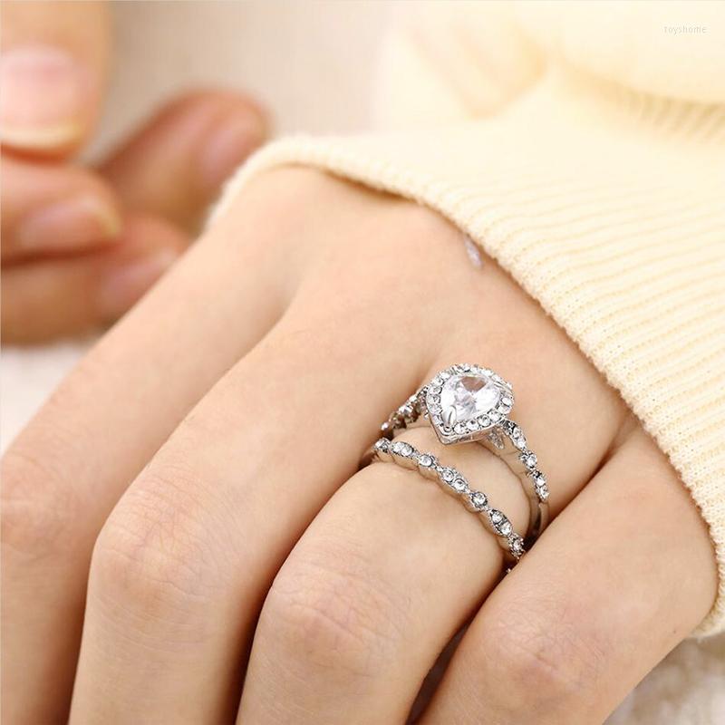 Cluster Rings Heart-shaped Zircon Ring 2PC Water Drop Cubic Zirconia Knuckle Female Fashion Jewelry Wedding Gifts
Cluster Rings Heart-shaped Zircon Ring 2PC Water Drop Cubic Zirconia Knuckle Female Fashion Jewelry Wedding Gifts