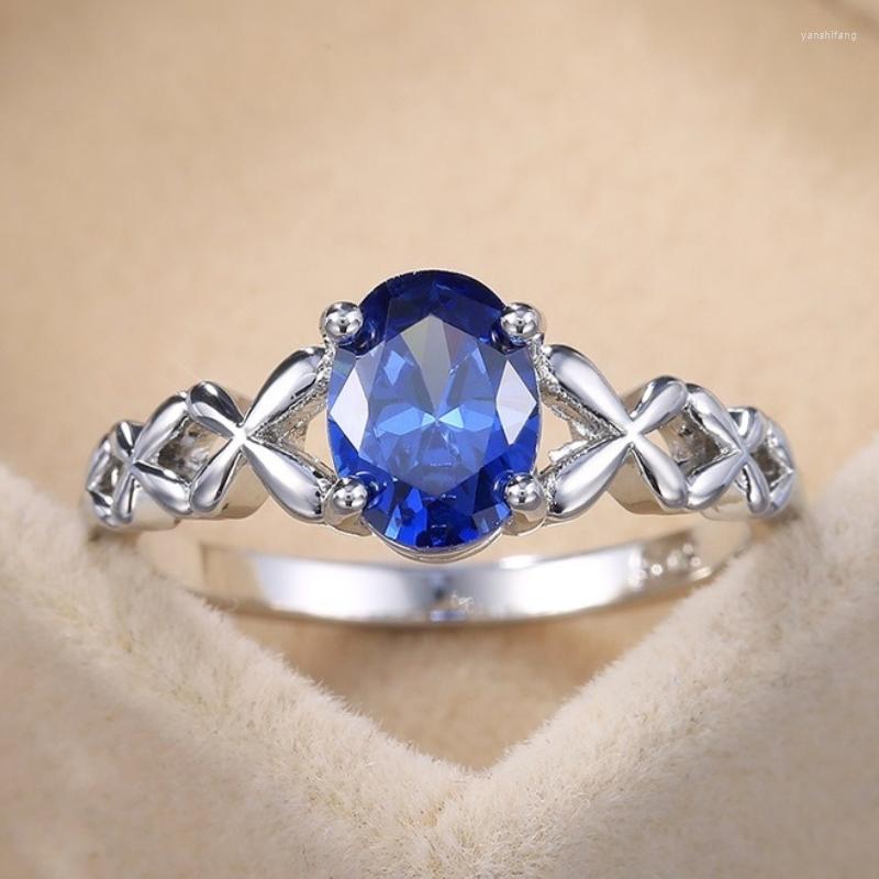 Cluster Rings CAOSHI Delicate 4 Blue Oval Zirconia Crystal Women Ring Elegant Anniversary Jewelry High Quality Vintage Accessories
Cluster Rings CAOSHI Delicate 4 Blue Oval Zirconia Crystal Women Ring Elegant Anniversary Jewelry High Quality Vintage Accessories