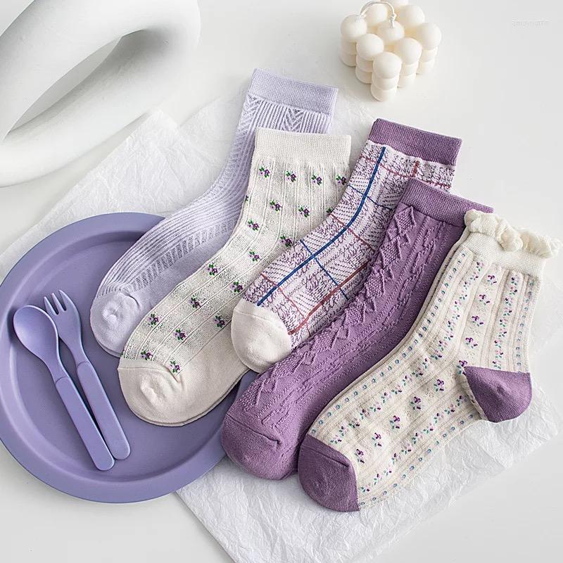 Women Socks 1Pair Cotton Violet Karajuku Japan Kawaii Lolita Floral Spring Summer Sweet Student Skarpetki Pretty Gift For Girls, 01
Women Socks 1Pair Cotton Violet Karajuku Japan Kawaii Lolita Floral Spring Summer Sweet Student Skarpetki Pretty Gift For Girls, 01
