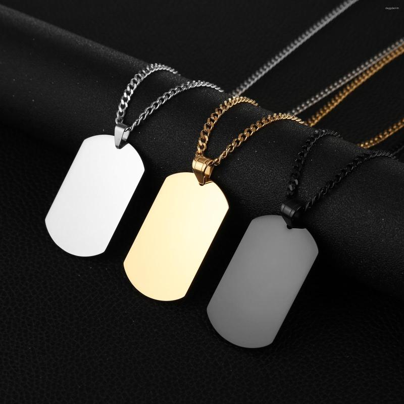 Pendant Necklaces HZMAN Stainless Steel Dog Tag Necklace For Men Women Classic High Polished Soldier Biker With Cuban Chain Jewelry Gift
Pendant Necklaces HZMAN Stainless Steel Dog Tag Necklace For Men Women Classic High Polished Soldier Biker With Cuban Chain Jewelry Gift
