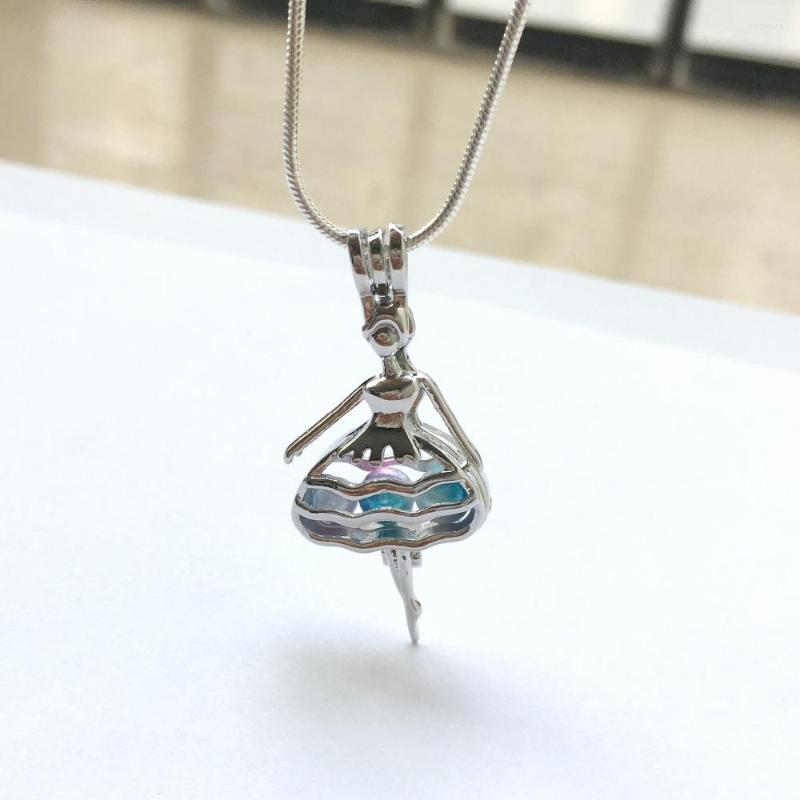 Pendant Necklaces Silver Plated Ballet Girl Pearl Dance Shape Cage Necklace Lovely Charms
Pendant Necklaces Silver Plated Ballet Girl Pearl Dance Shape Cage Necklace Lovely Charms