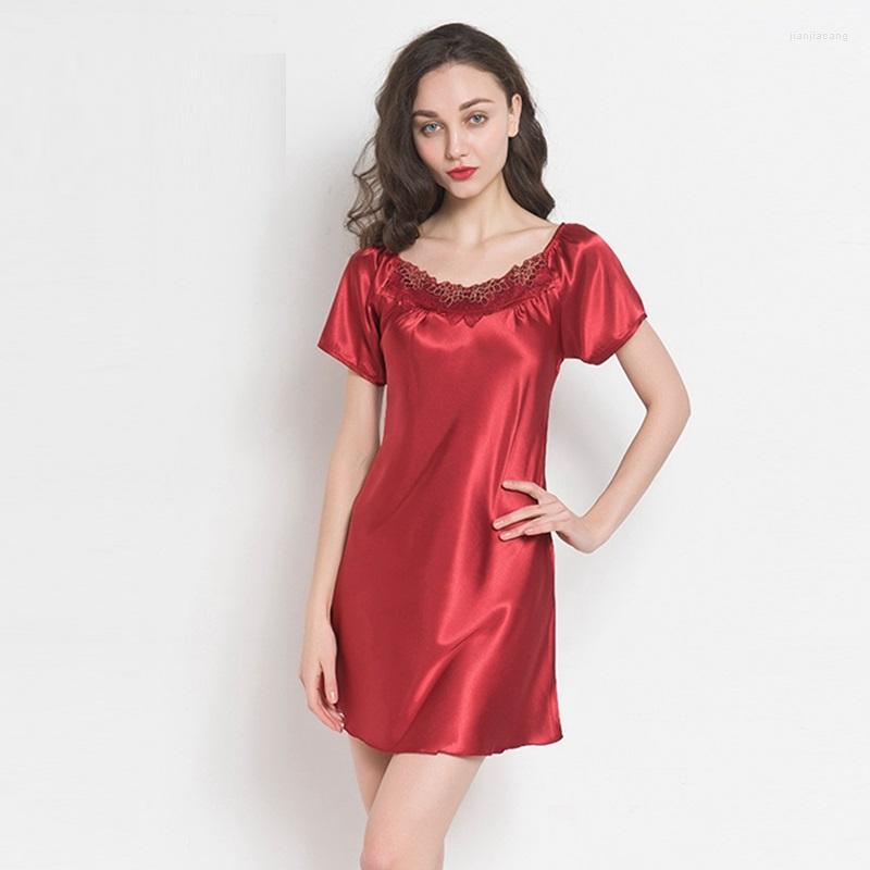 Women's Sleepwear Ladies Silk Nightgown Girls Sexy Sleepdress Short Sleeve Nightwear Soft Homedress Nightdress B-5311, Beige
Women's Sleepwear Ladies Silk Nightgown Girls Sexy Sleepdress Short Sleeve Nightwear Soft Homedress Nightdress B-5311, Beige