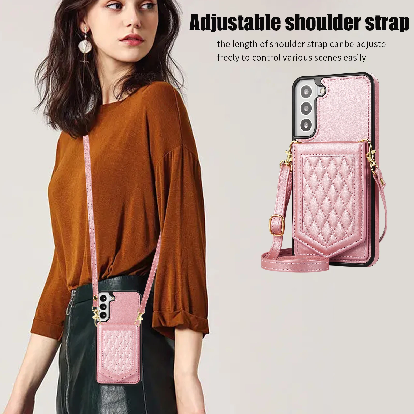 Crossbody Wallet Magnetic Phone Case For Samsung galaxy S24 S23 Ultra S22 Plus S21 S20 FE A54 A53 A52 A13 Note20 Ultra PU Leather Card Slots Pocket Ki